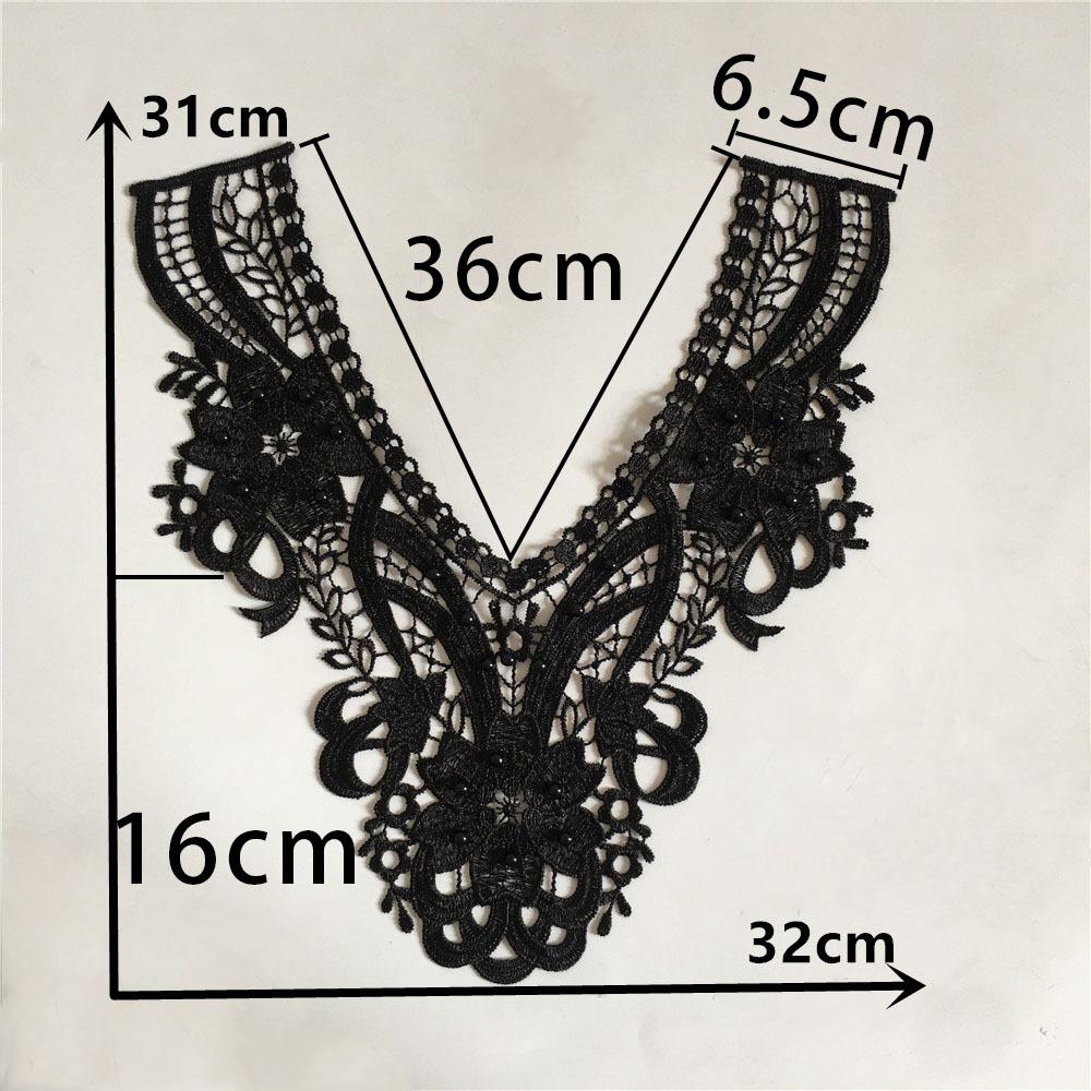 Black And White I Embroidery Polyester Beads Hollow Diy Sewing Lace Decoration Matching Clothing Accessories Clothing