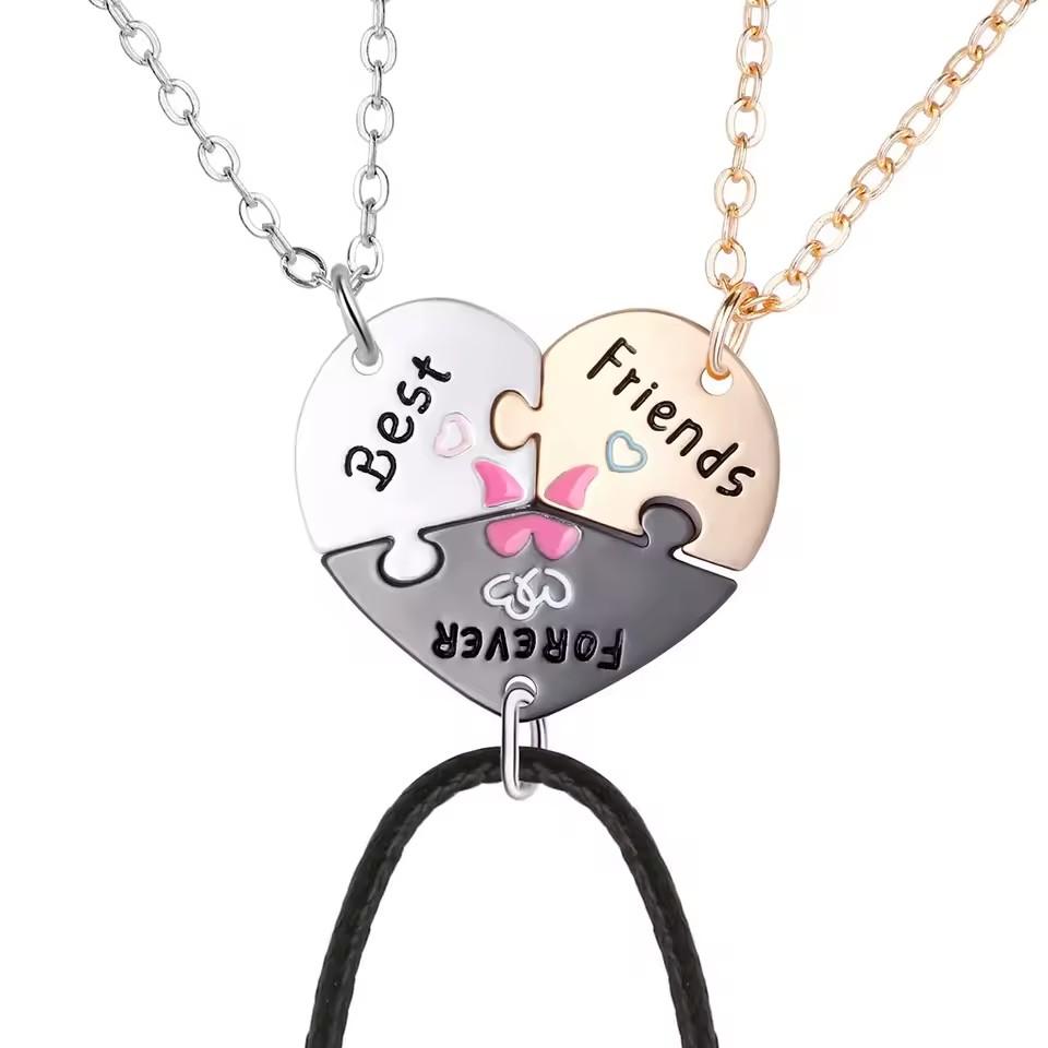 2/3pcs Friendship Necklaces for Women Girls Kawaii Best Friends Mom Daughter Pendant Chain BFF Jewelry Accessories Gifts
