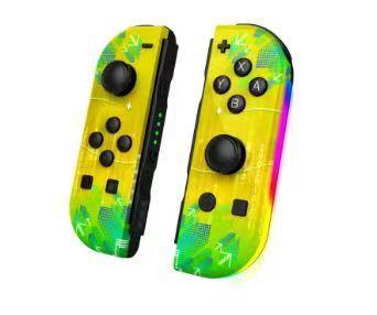 For Switch Joy-Con Controller with RGB Light, Wake-Up Vibration, Gyro Motion Control, Bluetooth Wireless Gamepad