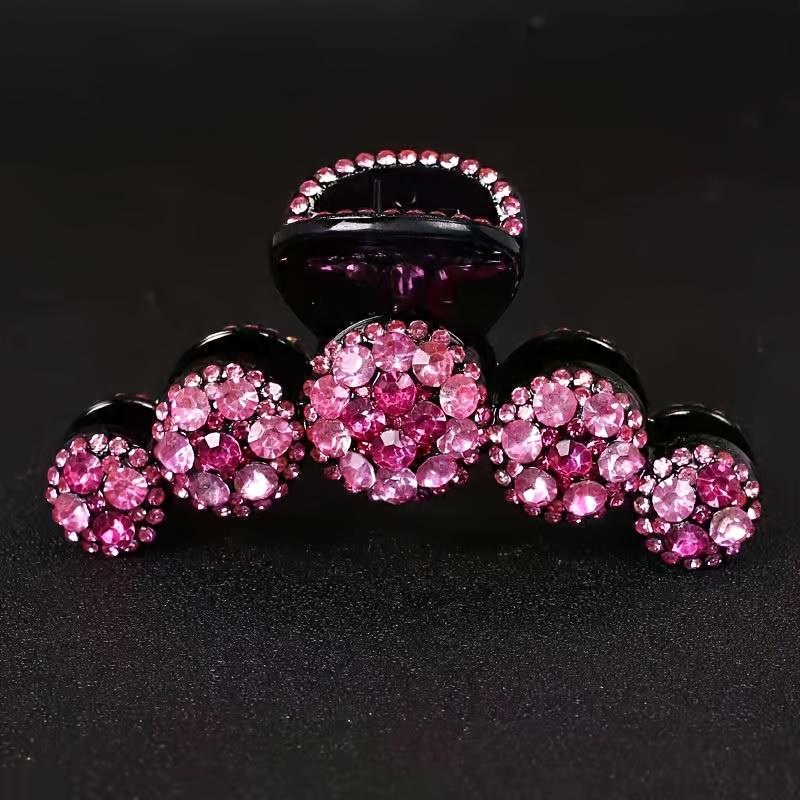 Stylish Fine Rhinestone Shark Clip Elegant Back Head Hair Claw Clip Mixed Color Large Grab Clip