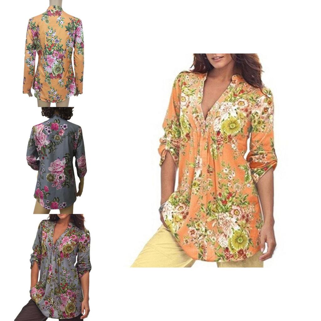 Classic Fall Short Sleeve Printed Shirt For Women Casual Wear
