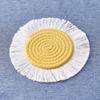 Cup Mat Highly Absorbent Braided Drink Coaster Solid Color Heat-Resistant Reusable Woven Coaster Cup Pad