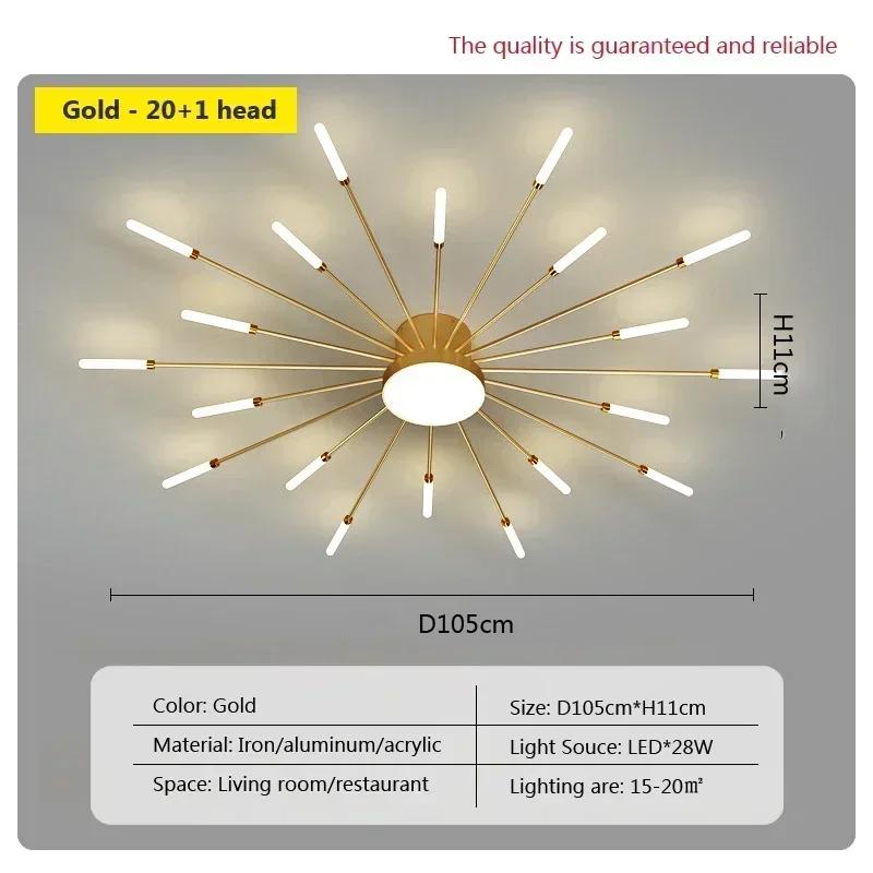 Modern LED Ceiling Lamps Acrylic Sunflower Ceiling Lights Brushed Antique Gold Creative Chandelier Living Dining Room Lighting