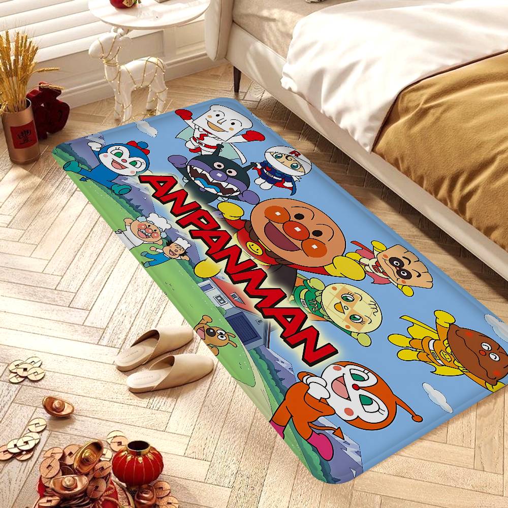 A-Anpanman Anime Bathroom Mat Kids Room Bedroom Decoration Balcony Anti-Slip Doormat Living Room Welcome Rug