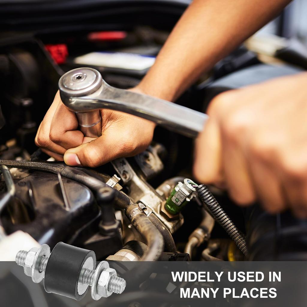 PATIKIL 4pcs 10x15mm Rubber Stud Shock Absorber M6 Rubber Insulation Mount Cylindrical Anti Vibration