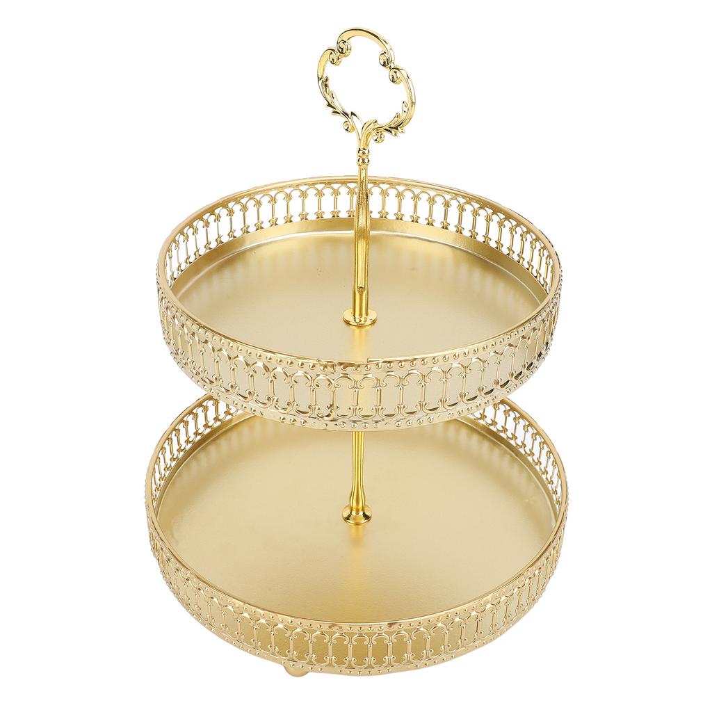 Patrový podnos Snadná montáž Kovový Velká kapacita 2patrový Servírovací stojan na ovoce Dezert Dort Svačina