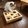 Cat Nail File Box, Wooden Cat Enrichment Box Puzzle Toy, Interactive Cat Scratcher, Nail File Toy Includes Sandpaper for Indoor