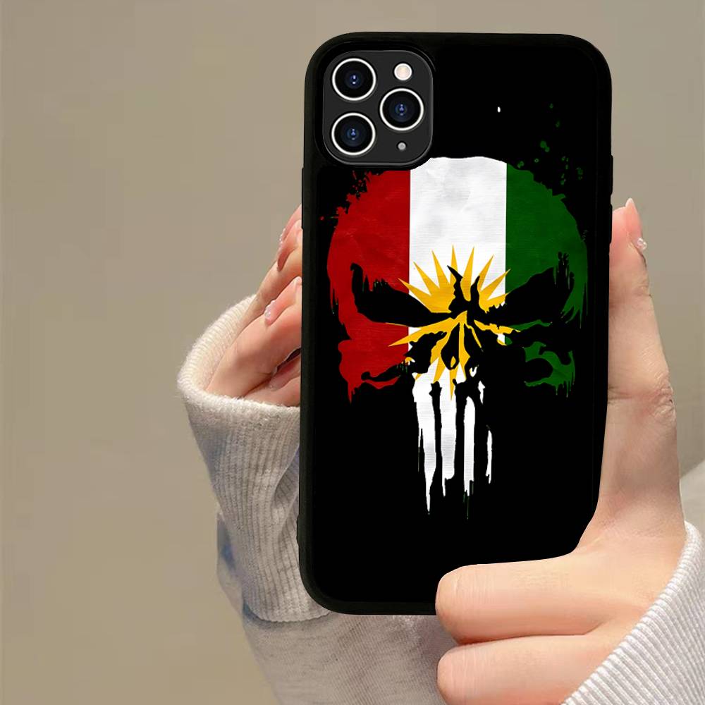 K-Kurdistan Flag Phone Case Silicone PC+TPU For For IPhone 11 12 13 14 15 16 Plus Pro Max Cover