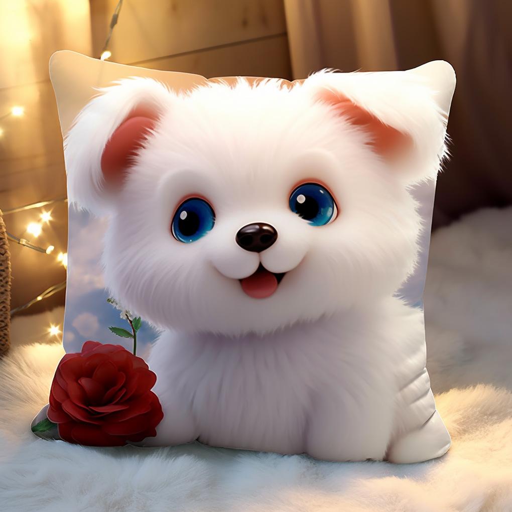 Cute Cat Pillow Pillow Sofa Cushion Bedside Cushion Office Waist Support Back Cushion Waist Car Cushion Cover