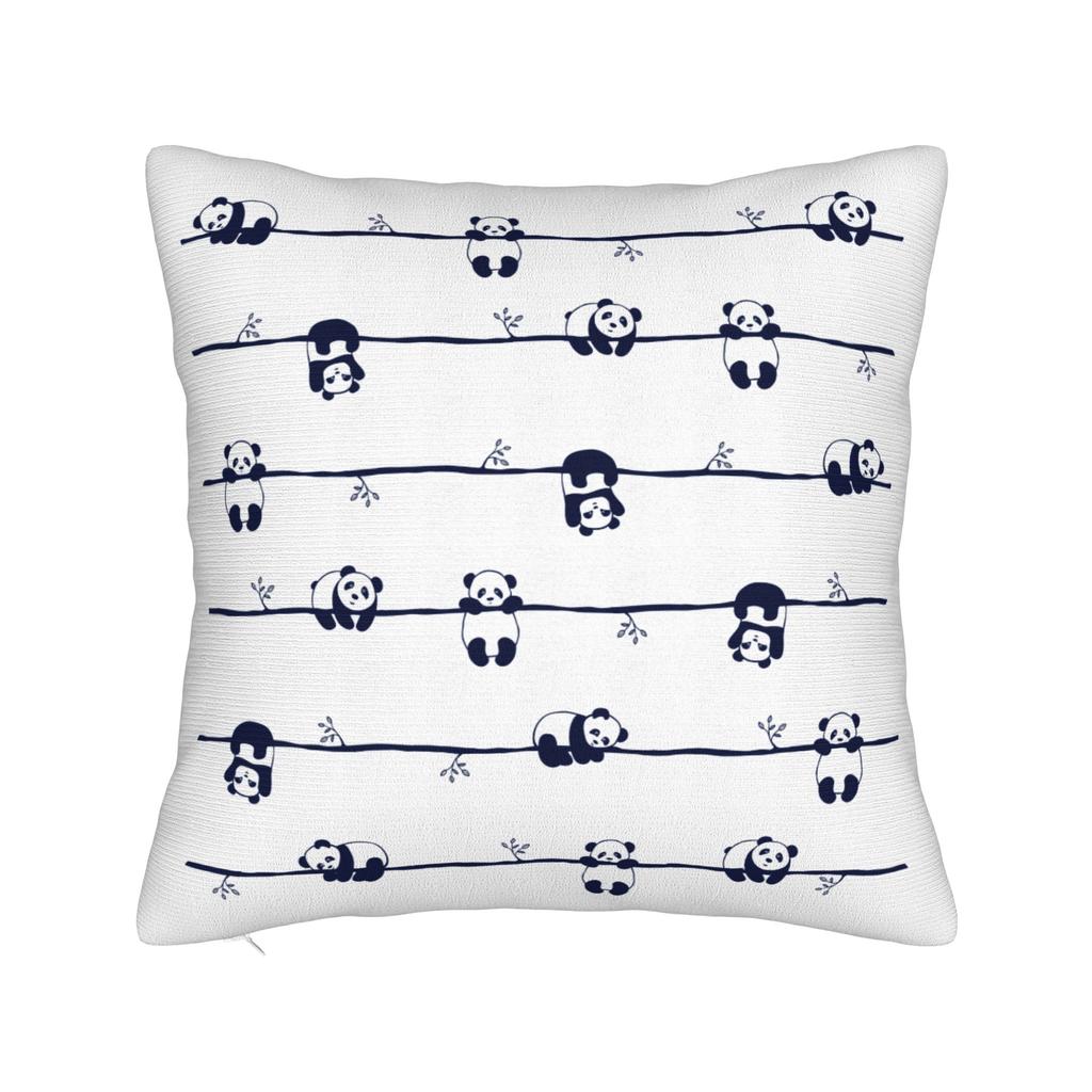 Sushi Panda Square Pillow Case Food Cushion Cover Vintage Polyester Decorative Throw Pillow Case Cover For Home 40*40Cm