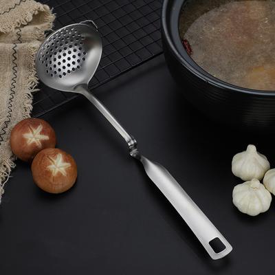 1Pc Long Handle Hot Pot Colander Strainer Spoon Stainless Steel Slotted Spoon Tablespoon Kitchen Filter Spoon With Hook Family Cooking Utensil