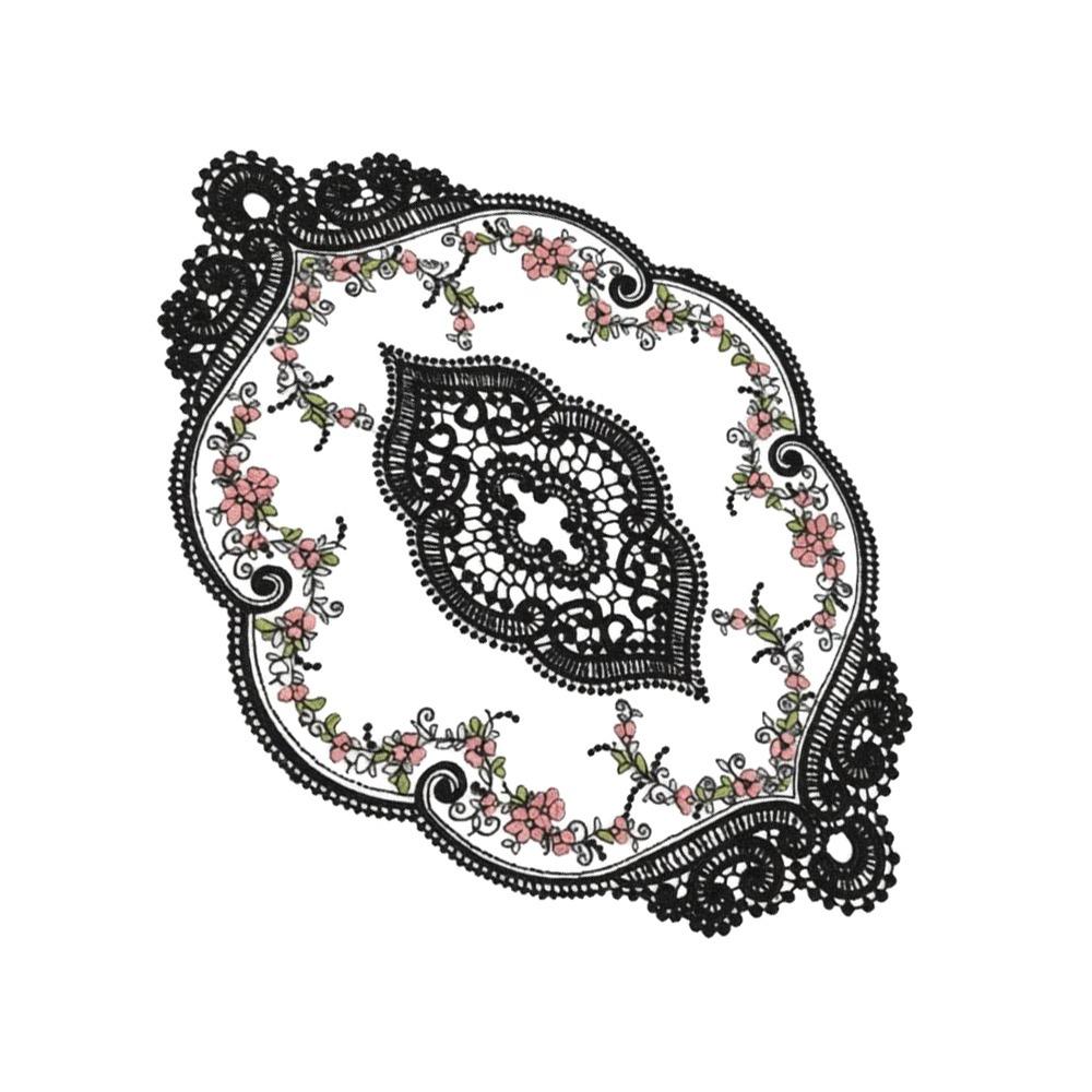 European Style Lace Embroidered Coaster Oval Coffee Drink Pad Dining Table Cover  for Home Decor