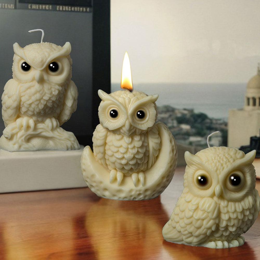 3D Eule Kerze Silikonform Wachskunst Herstellungswerkzeuge Haustiere Gips Harzformen Festival Partygeschenke Tiere Dekor DIY Geburtstag Bastelgeschenke