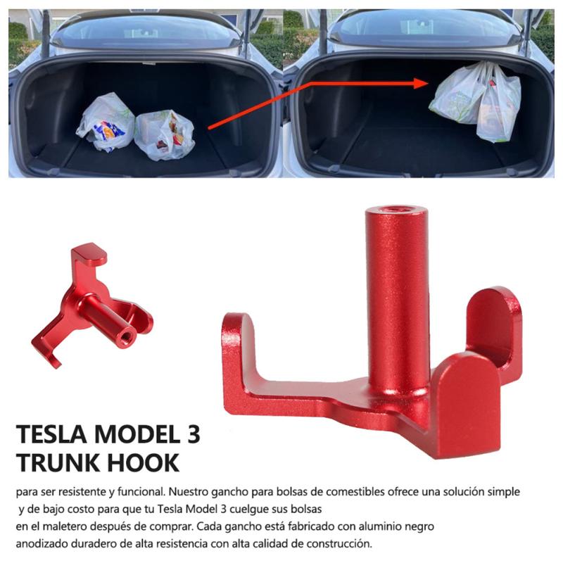 Car Trunk Grocery Bag Hook Aluminum Alloy Simple Storage Device Interior Parts Modified Accessories