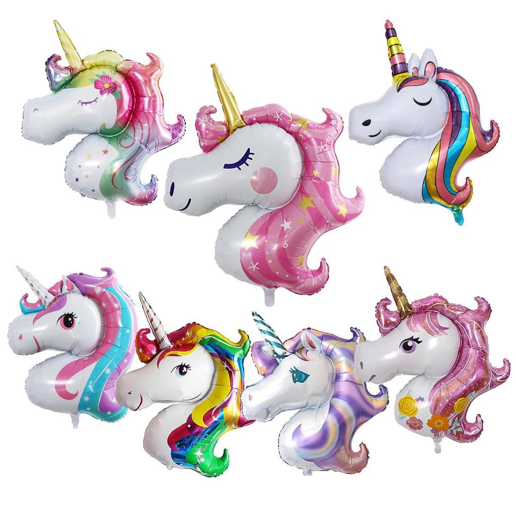 Unicorn Aluminum Foil Balloons for Children's Birthday Party Decorations
