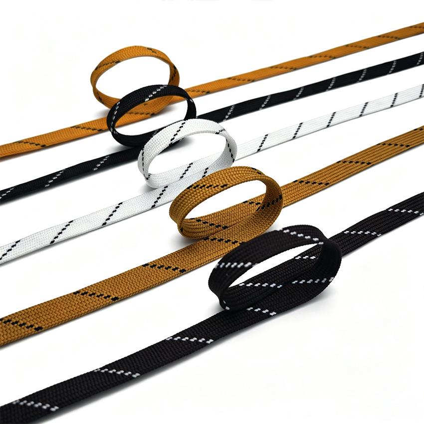 Diagonal Dots Flat Shoelaces, 1cm Wide, Double Stripe for Sports, Casual, Canvas, and Board Shoes.