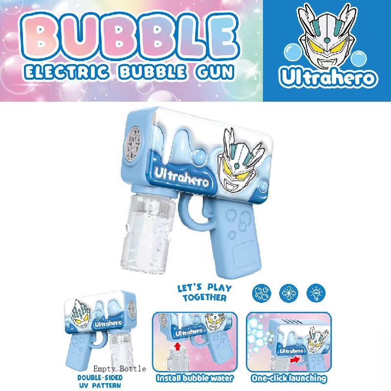 

New Stich 3D Electric Bubble Gun cartoon Kids Toy Bubbles Machine Automatic Soap Blower With Included Light Outdoor Games Kids Perfect Gift
