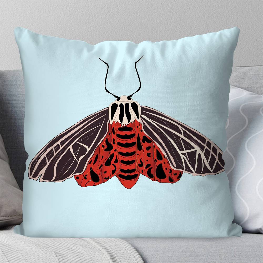 Butterfly Art Ladybug Tiger Moth Beetle Pillow Case Fashion Square Pillowcase Bedroom Sofa Room Ins Decoration Leisure