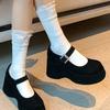 French platform Mary Jane shoes for women's 2025 spring new small single shoes with heightened wedges, not tired of high heels