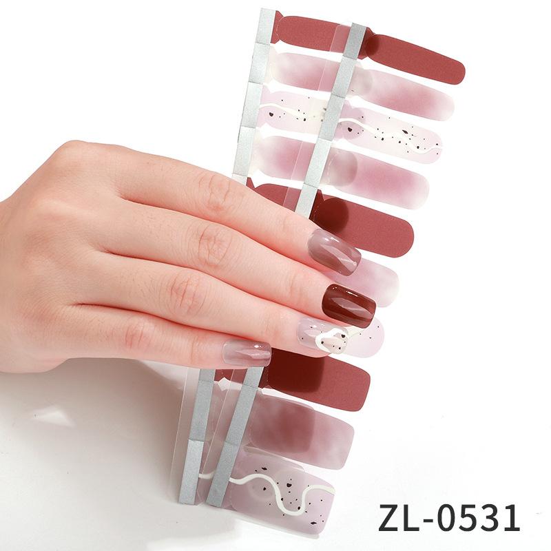 New French Manicure Stickers Waterproof Hot Stamping Ins Valentine's Day Nail Stickers