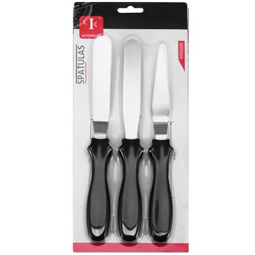 

3pcs/set Blade Angled Espatula Spatula Cake Icing Spatula Smooth Filling Tool Cutter Set Wedding Valentine Baking Pastry Tool чорний