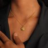 Korean Style 18K Gold Polished Titanium Rose Pendant Minimalist Choker Necklace