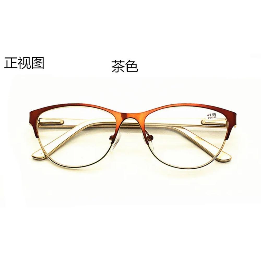 1.0 ~ 3.5 Metal Eyeglass Legs Presbyopia Glasses HD Fashion Cat Eye Reading Glasses Women's Decorative/eye Protection Glasses