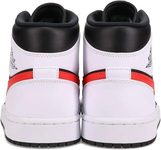 554724-075 Nike Air Jordan 1 Mid Black Chile Red White (Men's)