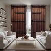 2pcs HD restoration bronzed wood door decoration curtain Brown digital printed curtain Home Decoration style Decoration livin
