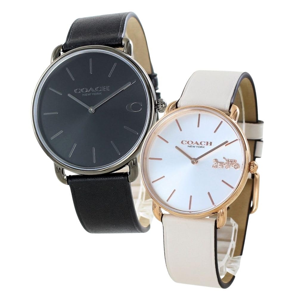

Pair Watch Pair Watch Elliott Slim Thin Leather Strap Black Ivory 1460271914504380 [Coach] Men s Women s [Item]