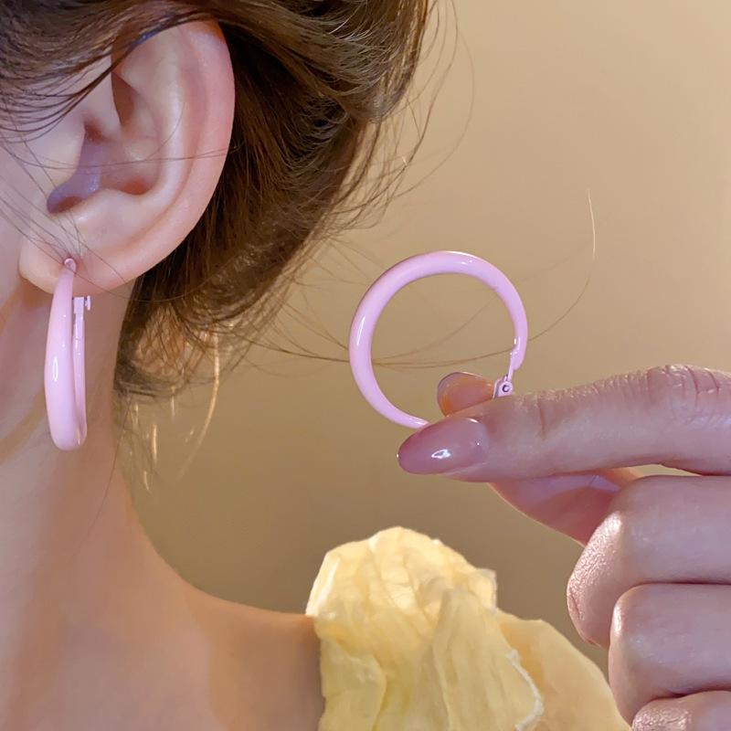 Dopamine Color Glossy Earrings Earrings Simple Earrings