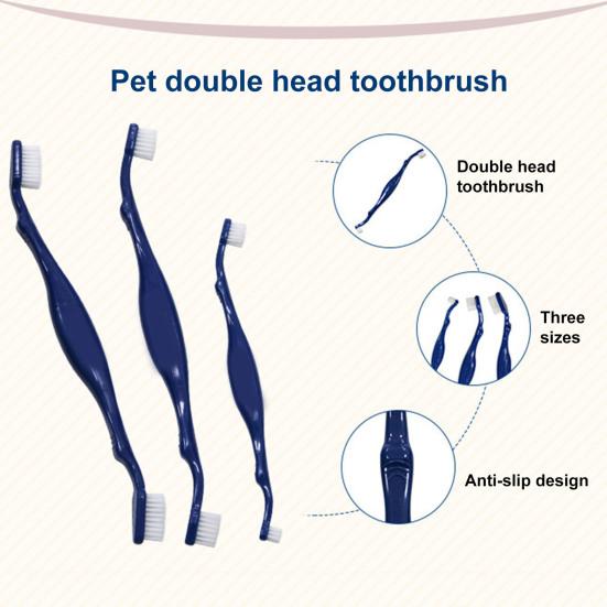 Yousheng Pet Toothbrush Soft Bristles Pet Dental Care Toothbrush Double Head Design Cat Dog Toothbrush Pet Supplies