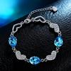Trendy Women's Blue Crystal & Silver Bracelet - Fashionable Jewelry Accessory