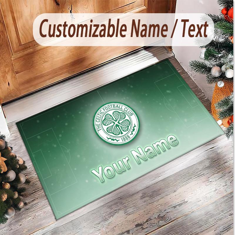 Personalized Crystal Velvet Carpet Celtic FC Pattern Non Slip Floor Rug
