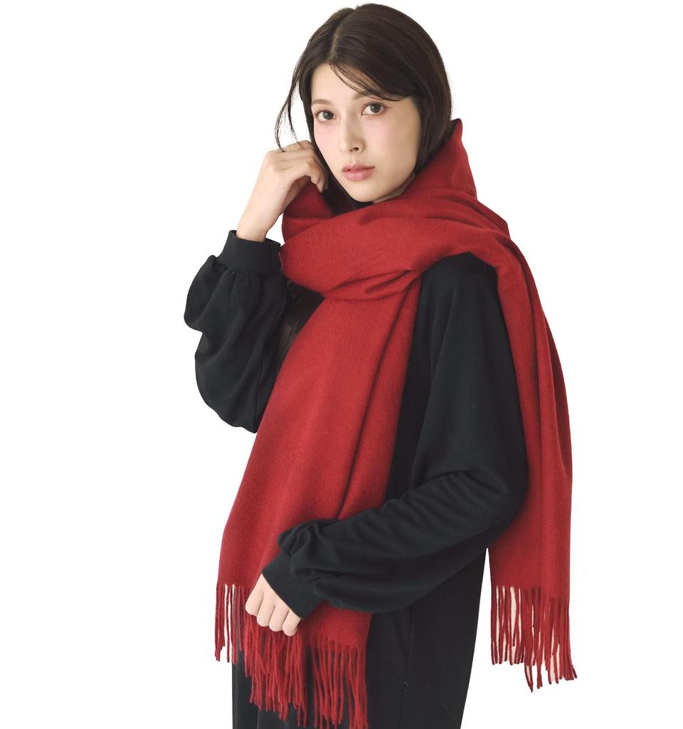 Filomo Cashmere from 16 Colors for Christmas Gifts or 100% Stole/Scarf, Large, Women's [Choose Yourself] (Red)