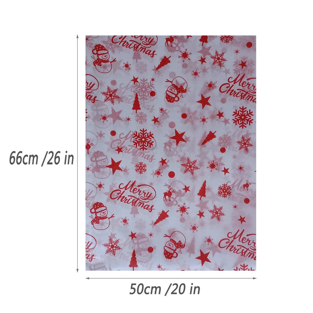 10 Sheets 50X66cm Christmas Gift Wrapping Paper Flower Bouquet Packing DIY Tissue Paper Xmas New Year Party Decoration Supplies