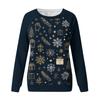 Women's Fashion Casual Long Sleeve Christmas Printed  Neck Sweatshirt Top