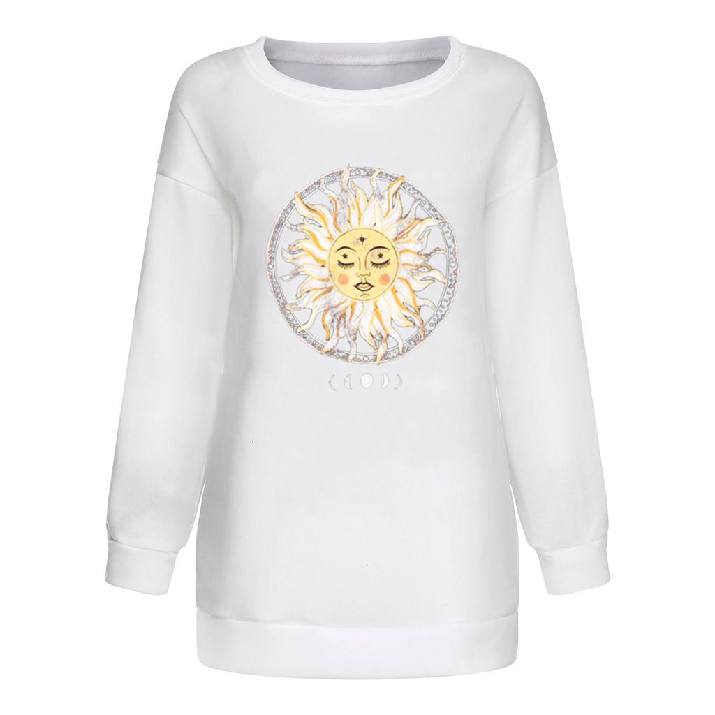 Women Casual Printing Long Sleeve Sweatshirt Pullover Tops Blouse