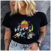 100% Polyester Rundhals Kurzarm T-Shirt für Animationsfans Kreatives Trendmuster Lässige Sportmode