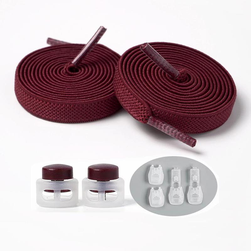 1Pair/3Pair NEW Round Snap Lock Shoelaces Without Ties Kids Flat Elastic Shoe Laces Adult Quick Shoelace Shoe Accessories