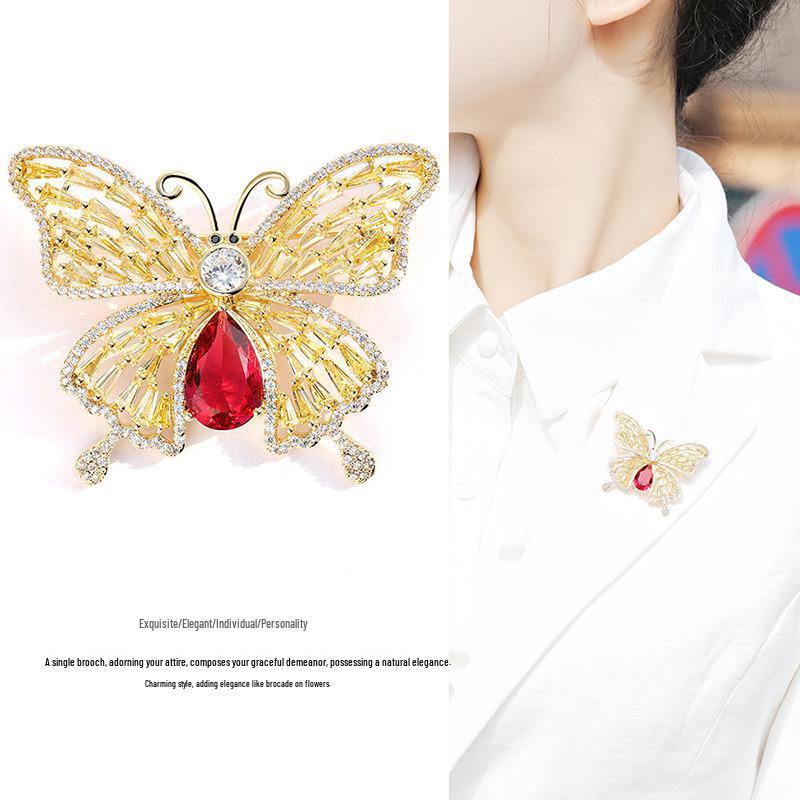 Bo Xin Yun Elegant Full Diamond Zirconia Butterfly Brooch Women's Luxury Accessory
