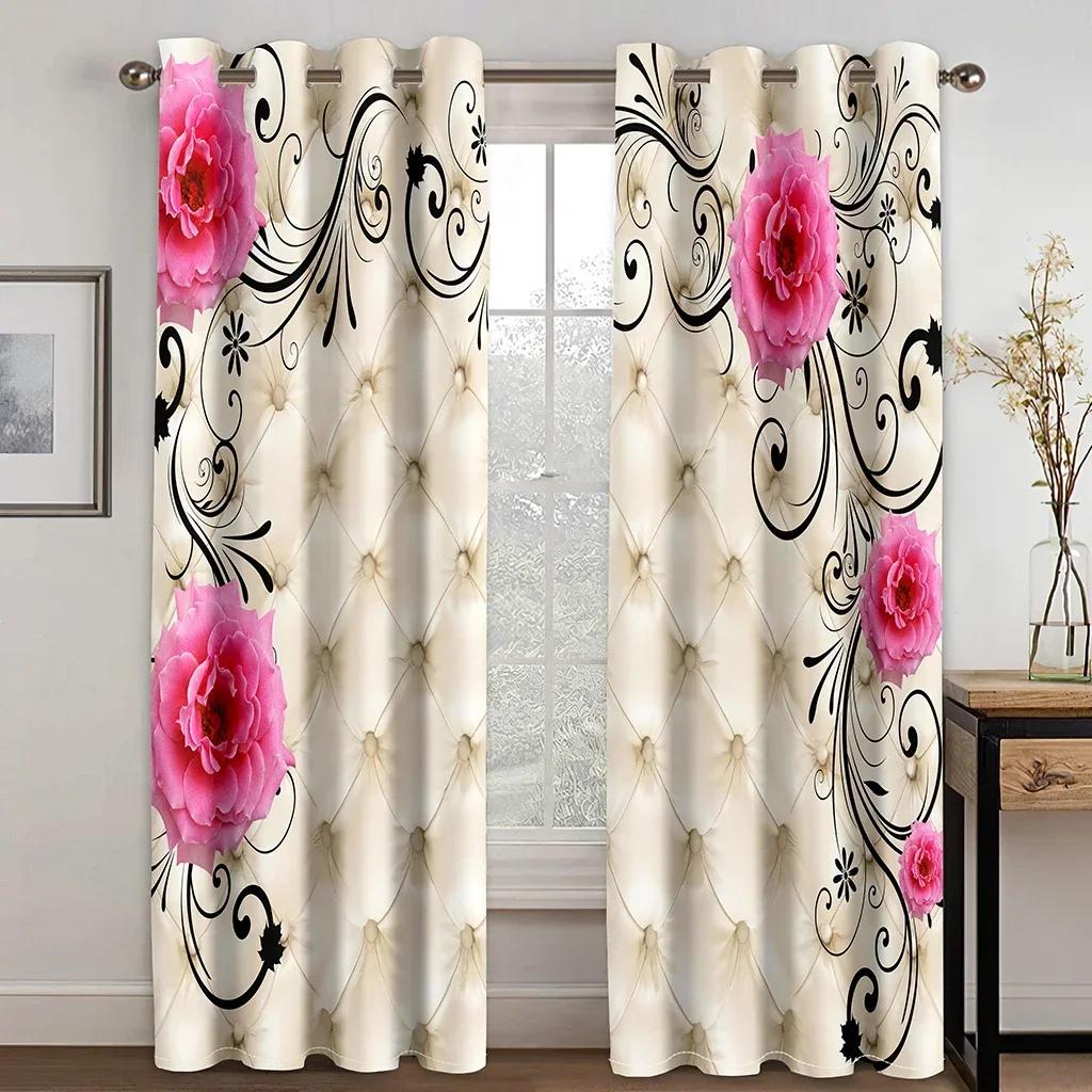 3D Tree Silhouette Abstract Circle FlowerWindow Curtains Blinds For Living Room Bedroom Bathroom Kicthen Office Door Home Decor2