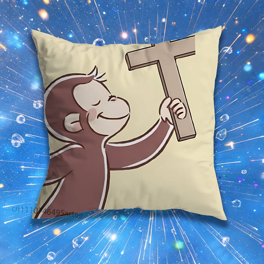 monkey Curious cute George Holder Pillow for Sofa Seat Chair DecorativeModern Home Decor Print Throw Cushion