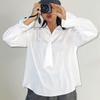 New ArriVals Open Run Women Blouse Tie V Neck Shirring