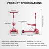 2-in-1 Kids Scooter Foldable Seat Light 3 Wheel Adjustable Folding Bar Blue/Pink