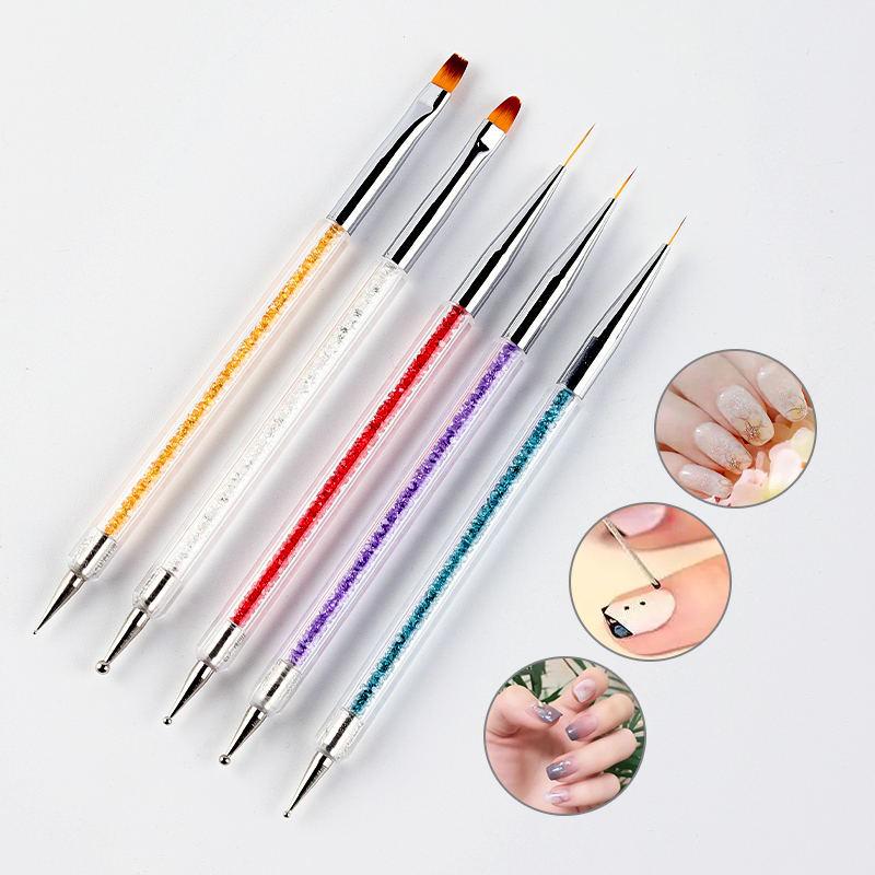 

Nail Art Double-Ended Dotting & Painting Pen Set - 5 Colors for Flower & Line Designs