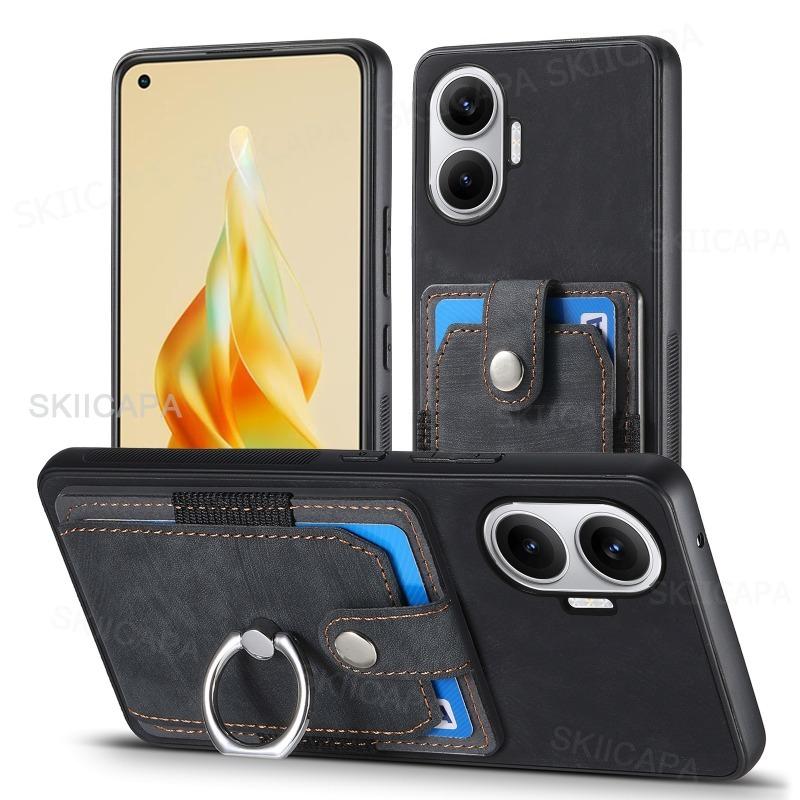 For POCO F7 Leather Magnetic Wallet Card Slot Ring Holder Case for POCO F7Pro F7 Ultra X7 Pro Stand Shockproof Cover Funda