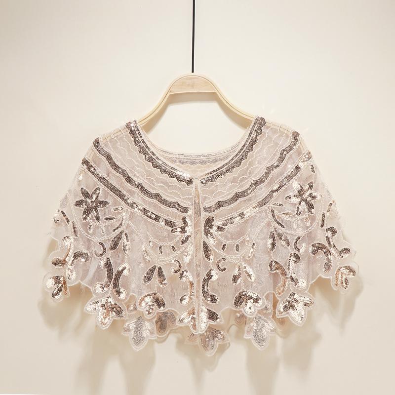 

Ретро-шаль с пайетками 1920-х годов, сетчатый кардиган с пайетками, короткое выпускное платье-шаль One Size