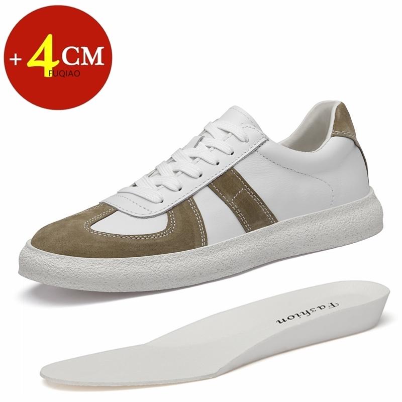 Mode Elevator Sneaker Für Damen Herren Schuhe Echtes Leder Atmungsaktiv Höhenerhöhende Schuhe Schnür-Trainer Damen Slipper Für Herren