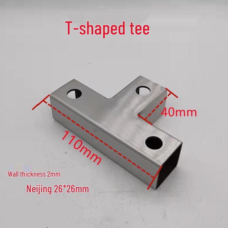 Stainless Steel 25x25 Square Tube Tee Connector for Shelving Display Racks